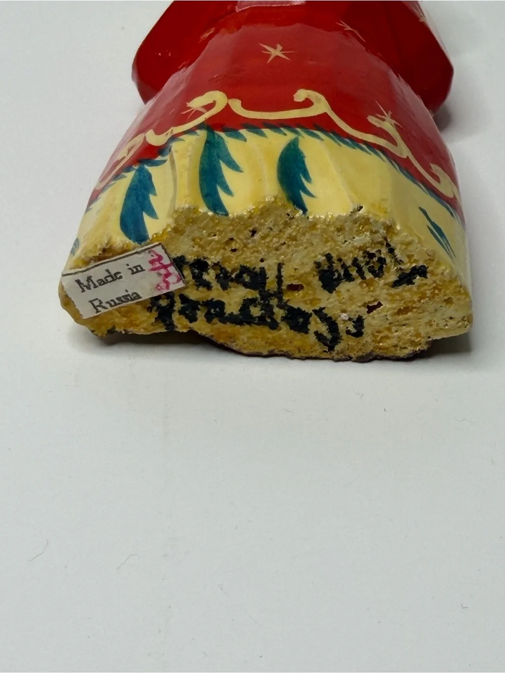 VTG Russian Wood Carved Painted Sergiev Posad Ded Moroz Santa Figurine 5.5”